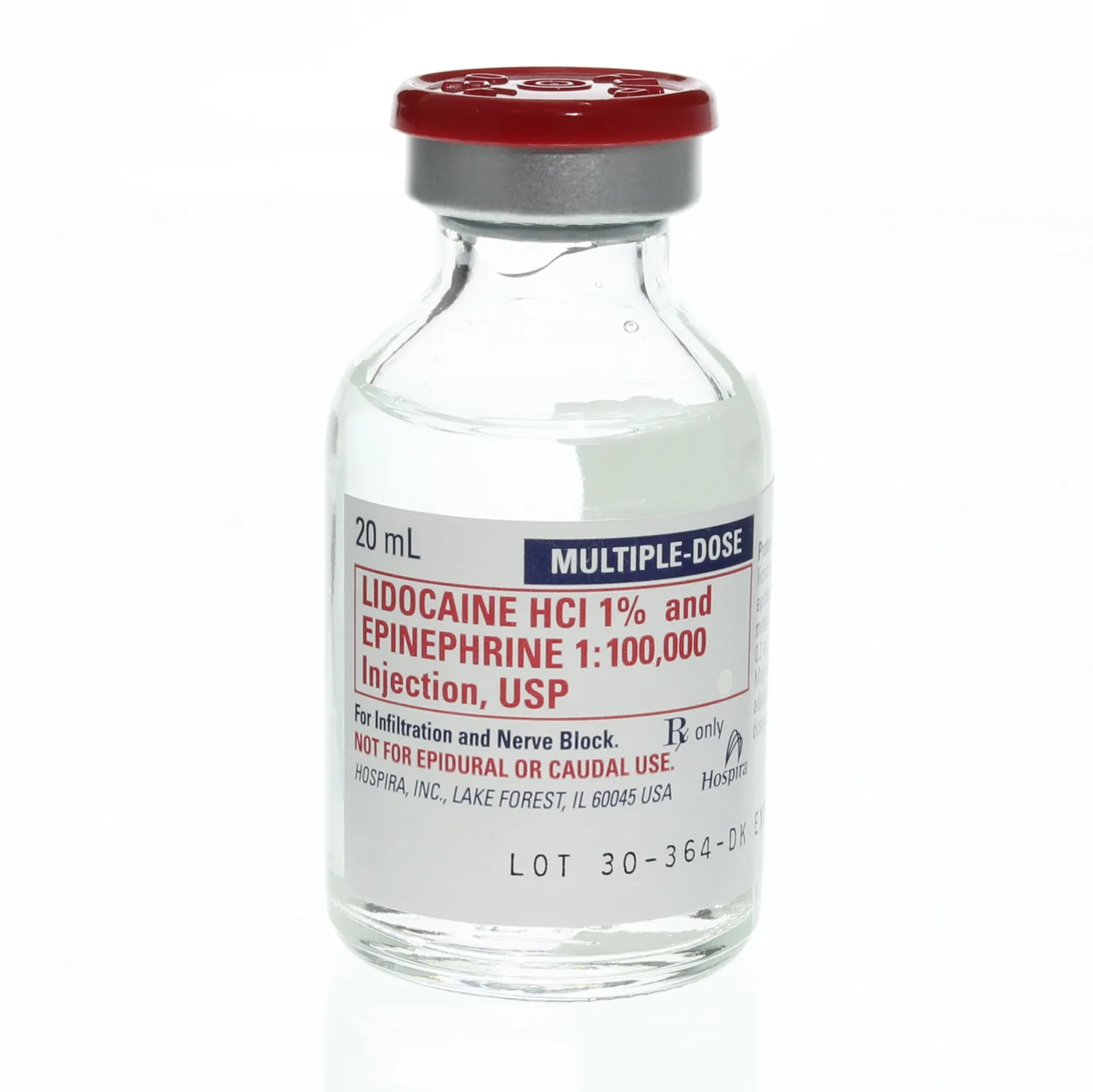 Lidocaine 1% w/Epi 20ml MDV